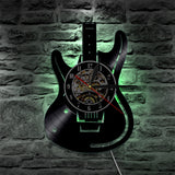 Guitar-shaped Wall Clock with LED Lighting