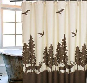 Bathroom Curtain - A perfect way to feel closer to a forest while taking a shower