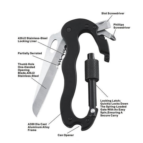 Aluminum Carabiner Multi-Tool