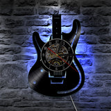 Guitar-shaped Wall Clock with LED Lighting