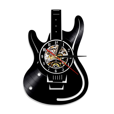 Guitar-shaped Wall Clock with LED Lighting