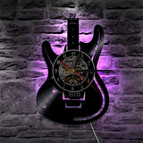 Guitar-shaped Wall Clock with LED Lighting